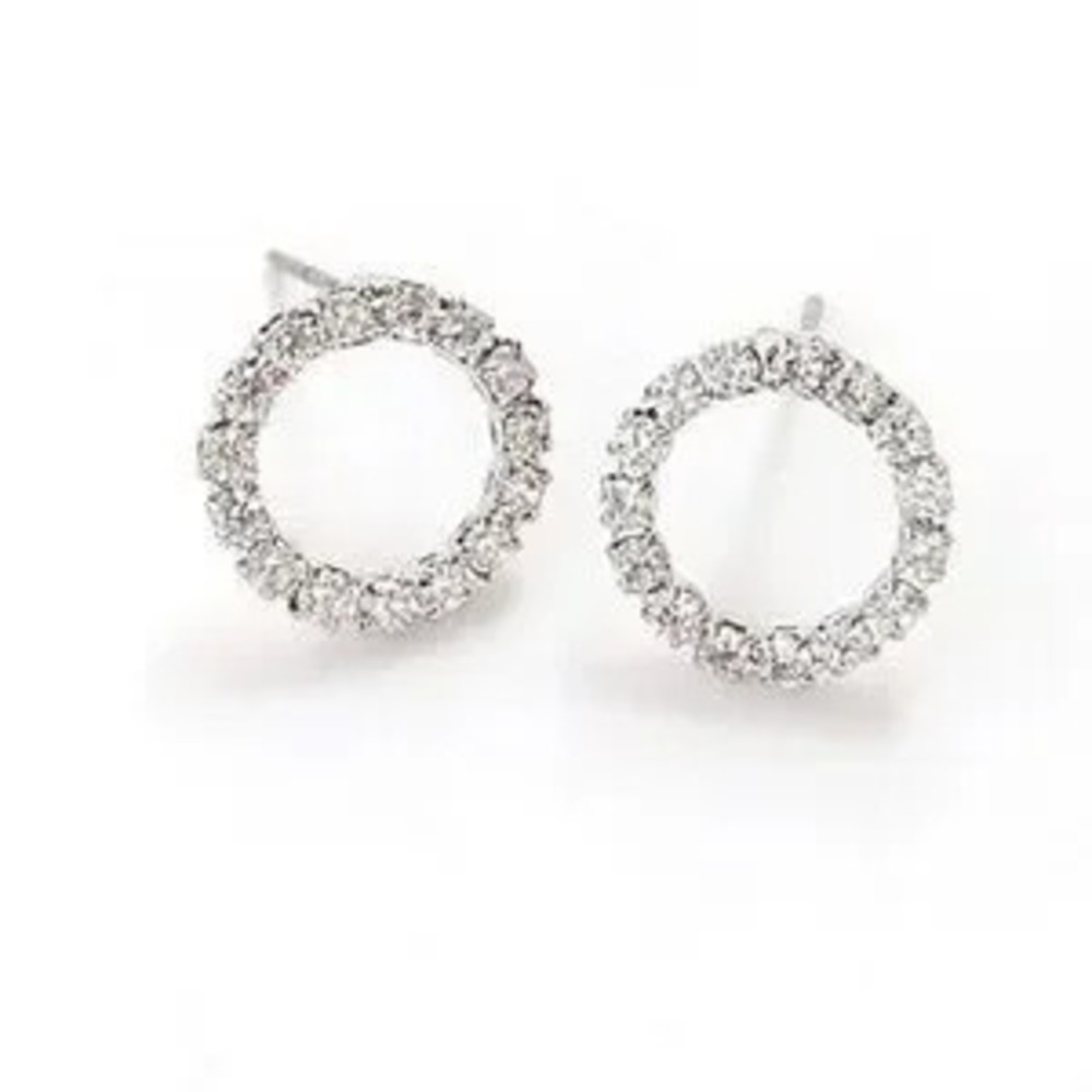 Swarovski Inspired 925 Sterling Silver Diamond Style Circle Hoop Earrings